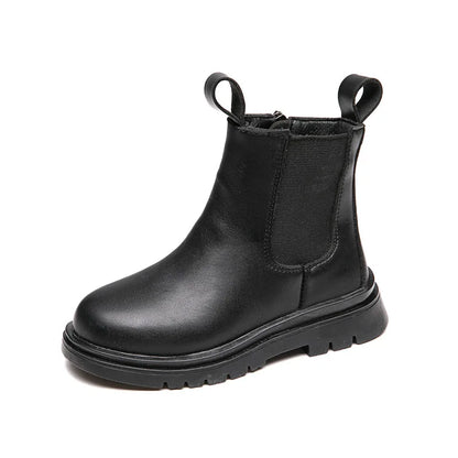 Children Boots Fashion Kids Ankle Boots for Medium Big Girls British Style Zipper Tide Boots Black Thin 2026 Autumn Winter New