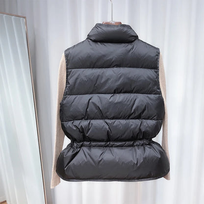2025 New Ultra Light down Vest Women Short Vest Windproof Lightweight Warm Waistcoat Female White Duck down down Coat Sleeveless