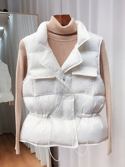 2025 New Ultra Light down Vest Women Short Vest Windproof Lightweight Warm Waistcoat Female White Duck down down Coat Sleeveless